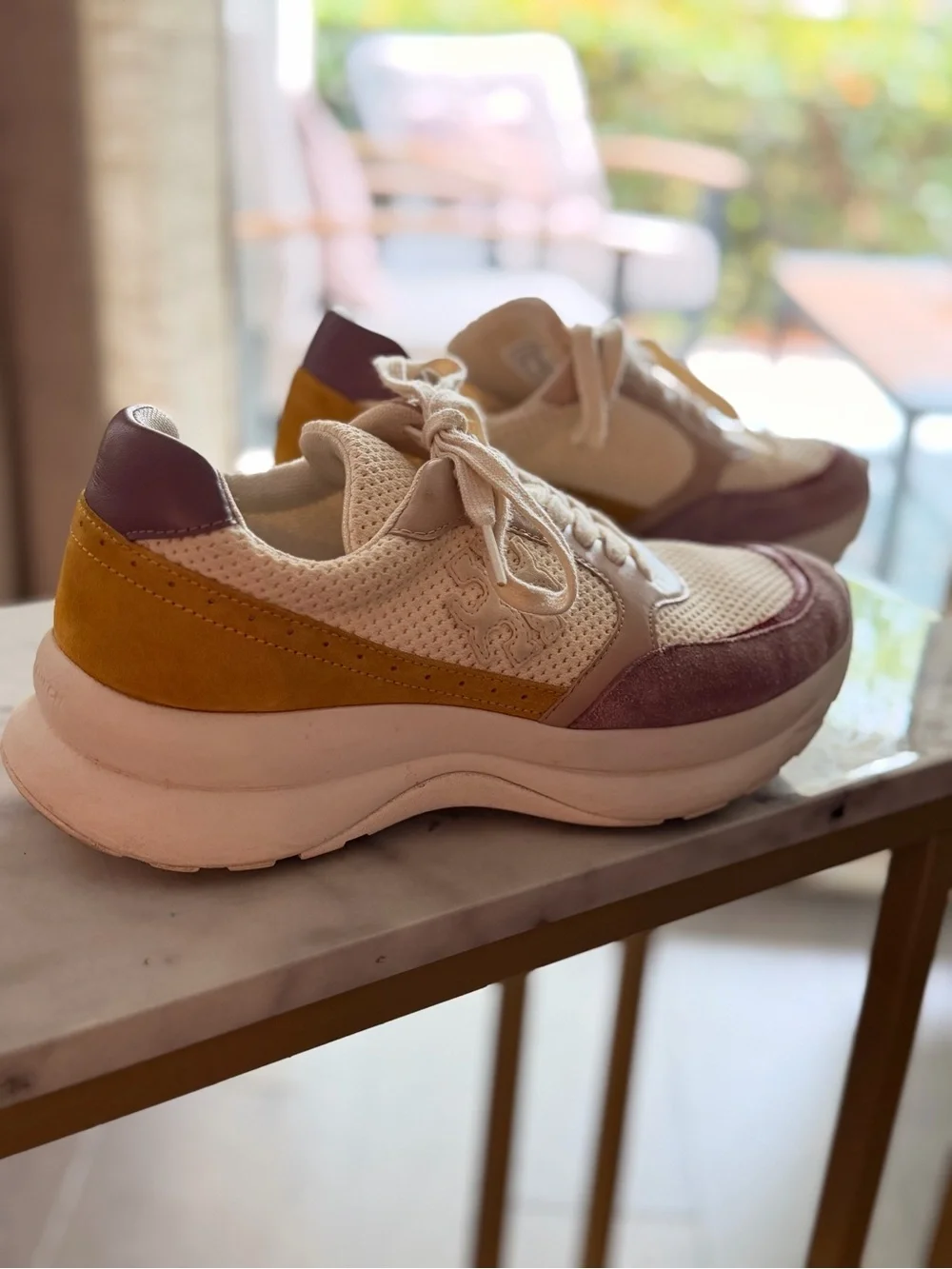 Tory Burch Women's Cream Multicolor Casual Sneakers